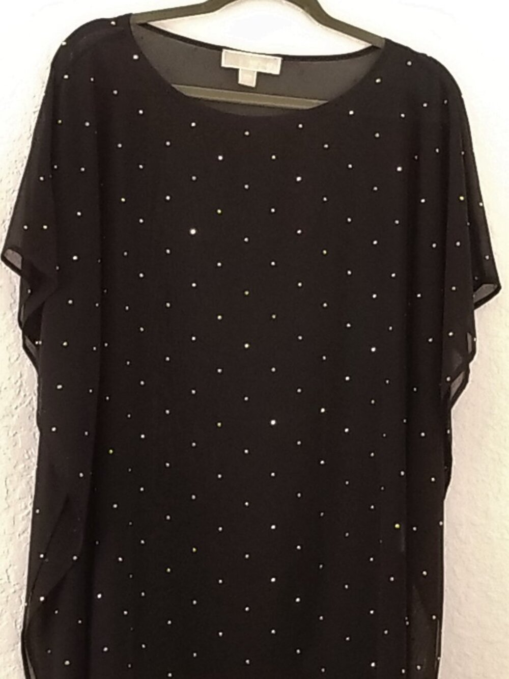 MICHAEL Michael Kors Sheer Gold Studded Tunic ~ Black ~S/M
